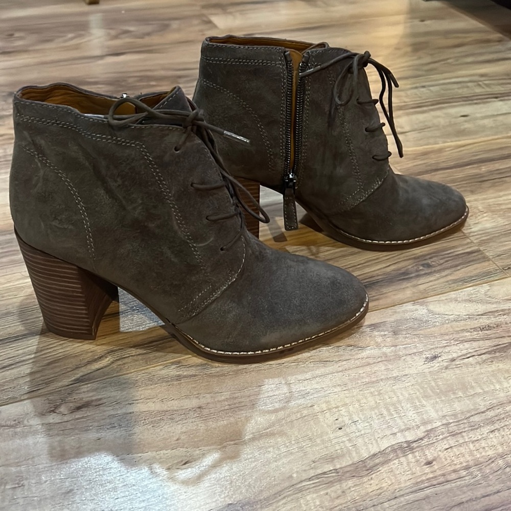 Block heeled booties